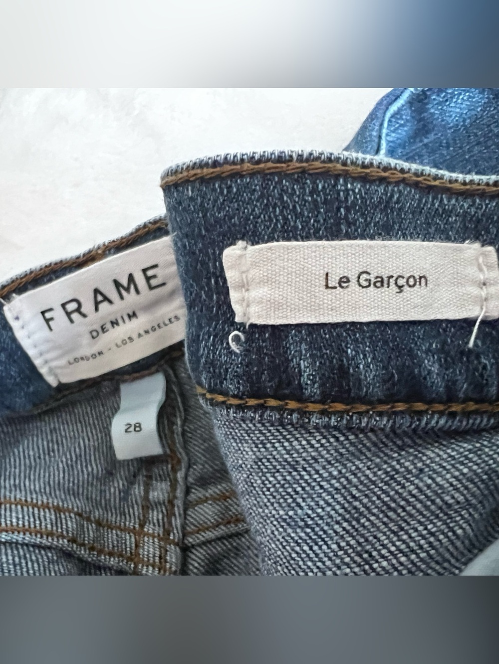 FRAME Denim Le Garçon Scorpion High Rise Straight Crop Jeans Distressed Size 28 - Picture 2 of 10
